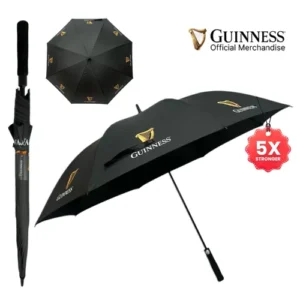 Official Guinness Golf Umbrella 30″ Large Windproof Waterproof Stick Auto Open